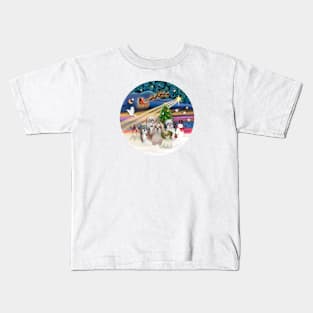 "Christmas Magic" with Five Shih Tzus Kids T-Shirt